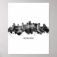 Auckland New Zealand Skyline BW