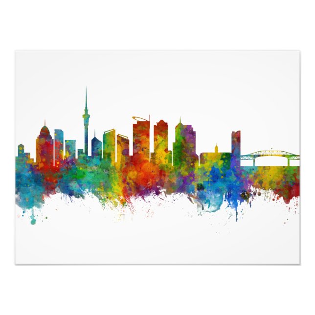 Auckland New Zealand Skyline Photo Print (Front)