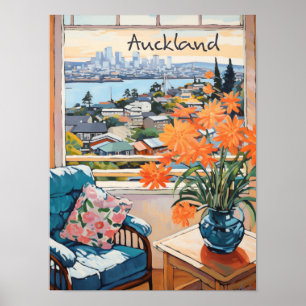 Auckland New Zealand Travel City Aesthetic Poster