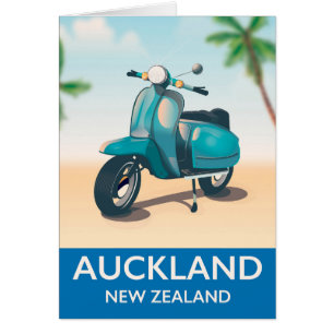 Auckland new zealand travel poster