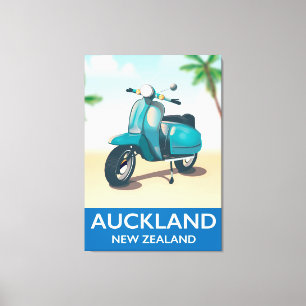 Auckland new zealand travel poster canvas print