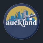 Auckland New Zealand Vintage City Skyline Magnet<br><div class="desc">Vintage and retro city design with beautiful skyline, tourist attraction and cityscape art. Cool skyscraper and building silhouette illustration merchandise for tourist and traveler. Perfect as souvenir to bring back home when travelling all around the world. Save the memory of your travel and vacation with family and friends. Background color...</div>
