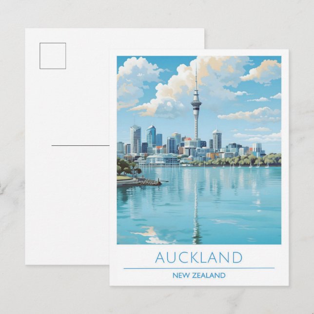 Auckland New Zealand Vintage Travel  Postcard (Front/Back)