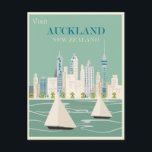 Auckland New Zealand Vintage Travel Postcard<br><div class="desc">Anyone would love to receive this vintage travel postcard featuring a retro illustration of Auckland,  New Zealand!</div>