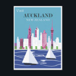 Auckland New Zealand Vintage Travel Postcard<br><div class="desc">Anyone would love to receive this vintage travel postcard featuring a retro illustration of Auckland,  New Zealand!</div>