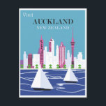 Auckland New Zealand Vintage Travel Postcard<br><div class="desc">Anyone would love to receive this vintage travel postcard featuring a retro illustration of Auckland,  New Zealand!</div>