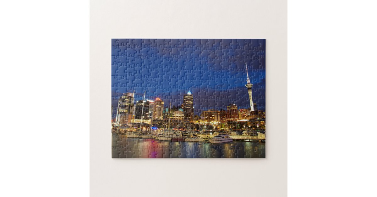 Auckland Night Skyline Jigsaw Puzzle Zazzle.co.nz