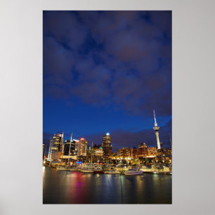Auckland Night Skyline Poster