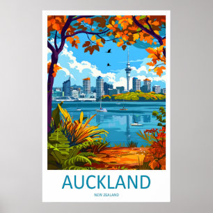 Auckland Park National Travel Ski Poster Vintage
