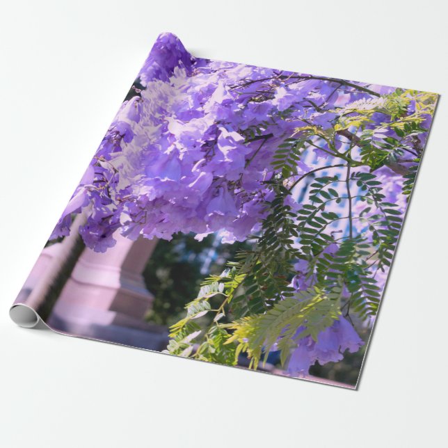 Auckland Purple Princess Tree Wrapping Paper (Unrolled)