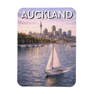 Auckland Sailboat New Zealand Postcard Magnet
