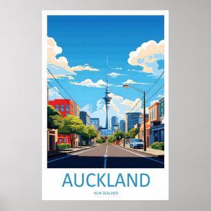 Auckland Travel Park Poster National Ski Vintage