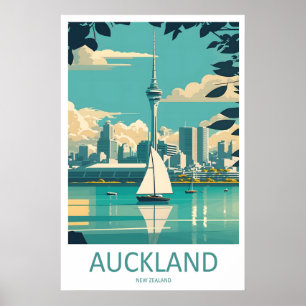Auckland Travel Park Vintage National Ski Poster