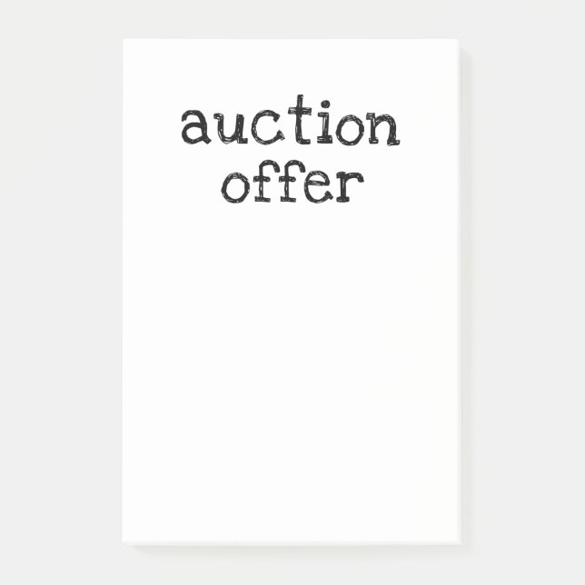 Auction Offer Post-it Notes (Front)