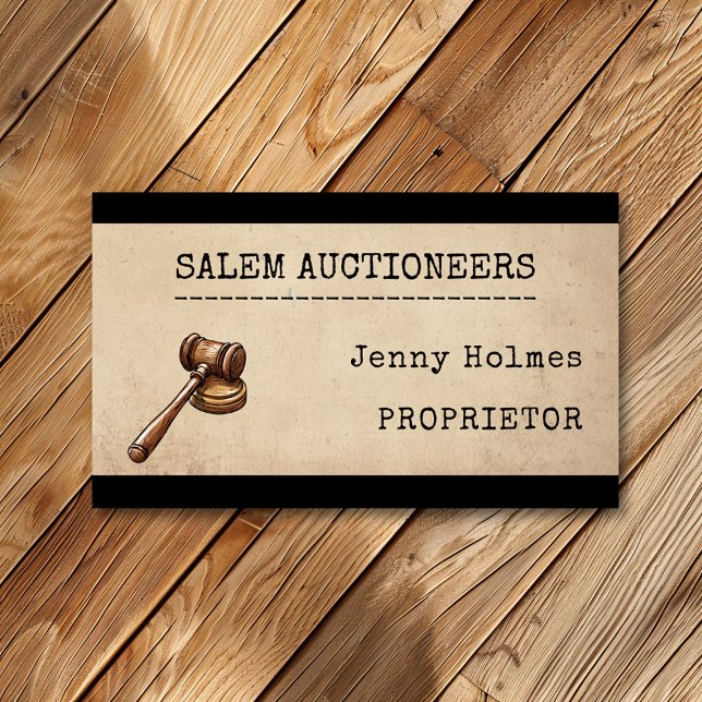 Auctioneer Auction House Business Gavel Business Card (Creator Uploaded)