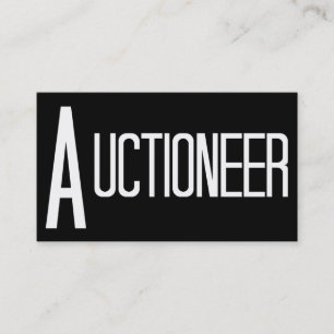Auctioneer Black Simple Business Card