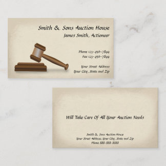 Auctioneer Judge Business Card