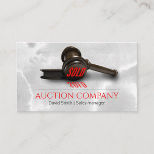Auctioneer Services Business Card
