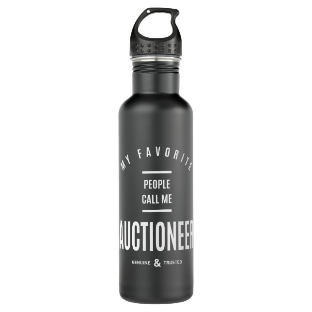 Auctioneer Work Job Title Gift 710 Ml Water Bottle (Front)