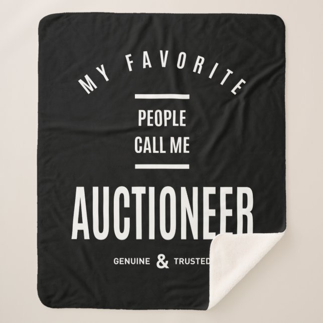 Auctioneer Work Job Title Gift Sherpa Blanket (Front)