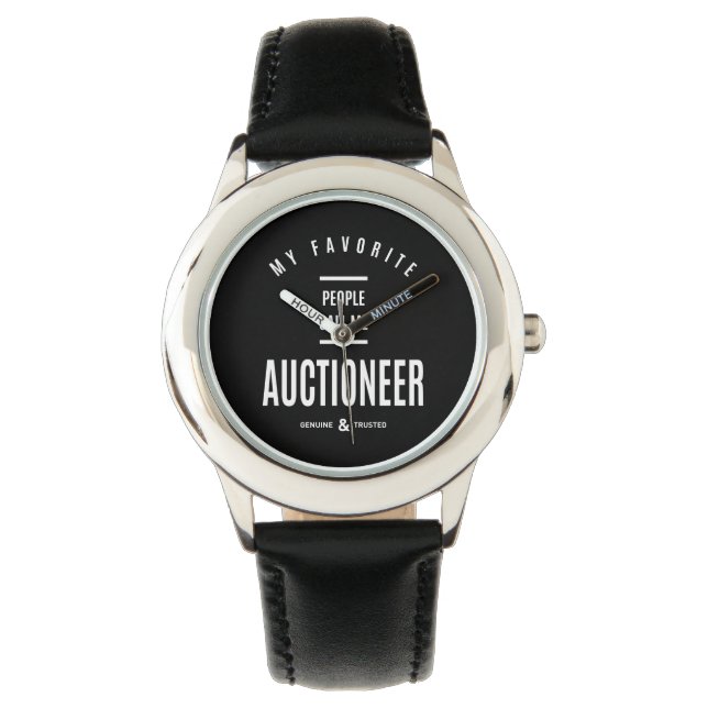 Auctioneer Work Job Title Gift Watch (Front)