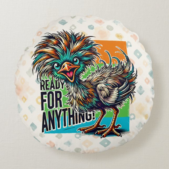 Audacious Avian Round Cushion (Front)