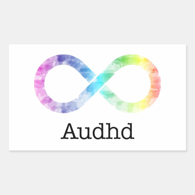Audhd (adhd and autistic) neurodiversity  rectangular sticker (Front)