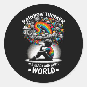 Audhd Autism Adhd Autistic Spectrum Neurodiversity Classic Round Sticker