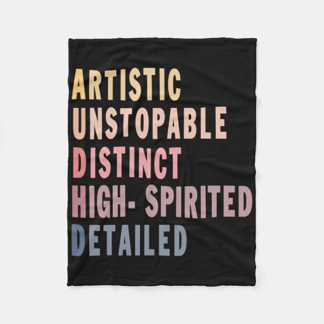 Audhd Autism Adhd Autistic Spectrum Neurodiversity Fleece Blanket (Front)