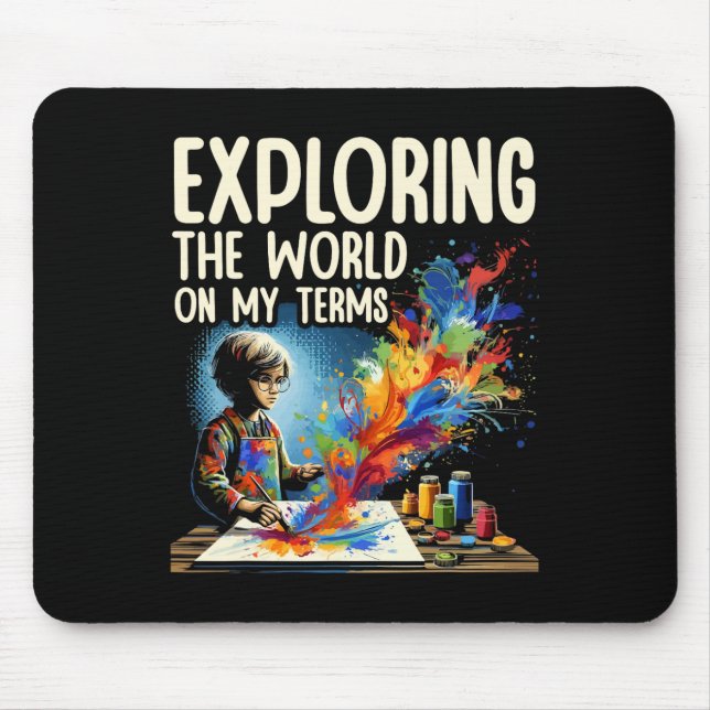 Audhd Autism Adhd Autistic Spectrum Neurodiversity Mouse Pad (Front)