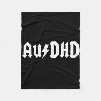 Audhd Autism + Adhd Both Neurodivergent Lightning  Fleece Blanket