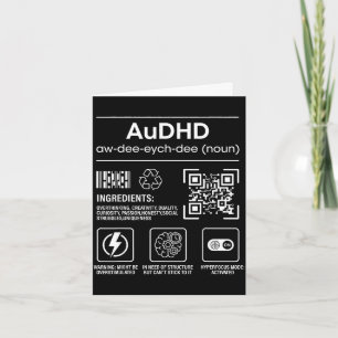 Audhd autism adhd funny neurodivergent card