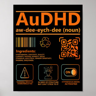 AuDHD Definition Neurodiversity Awareness Graphic Poster