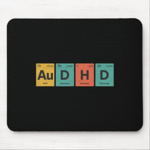 Audhd Periodic Table Autism+adhd For Nerds Retro D Mouse Pad