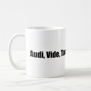 audi, vide, tace coffee mug
