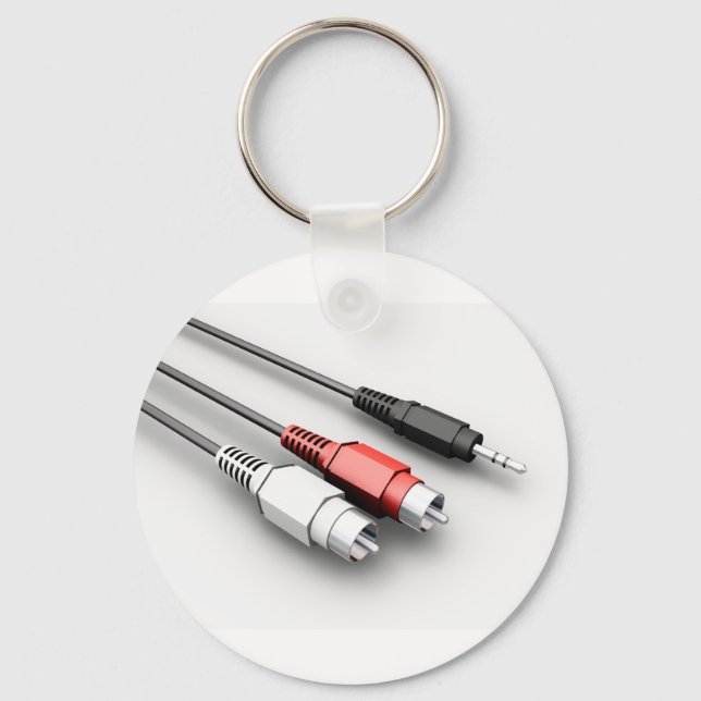Audio Cables Vintage Tech  Key Ring (Front)