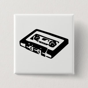 Audio Cassette 15 Cm Square Badge