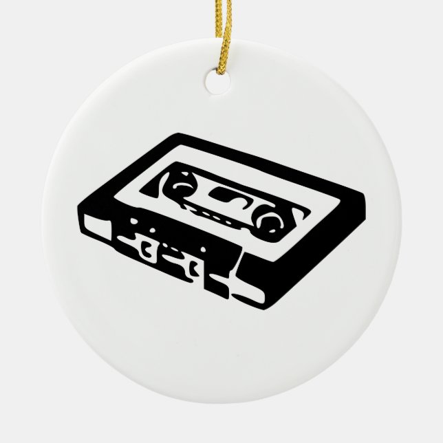 Audio Cassette Ceramic Tree Decoration (Front)