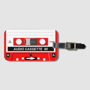 Audio cassette luggage tag