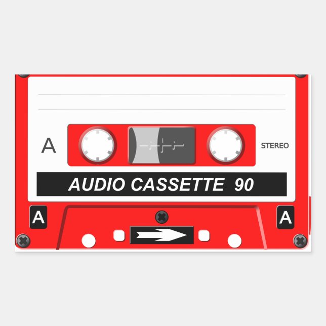 Audio cassette rectangular sticker (Front)