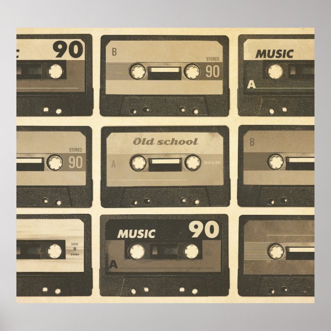 Audio Cassette, Retro Poster Hip-Hop. (Front)