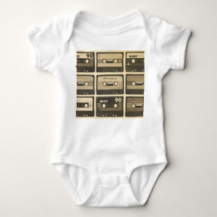 Audio Cassette, Retro Poster Hip-Hop. Baby Bodysuit