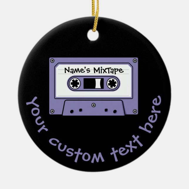 Audio Cassette Tape Ceramic Tree Decoration (Front)