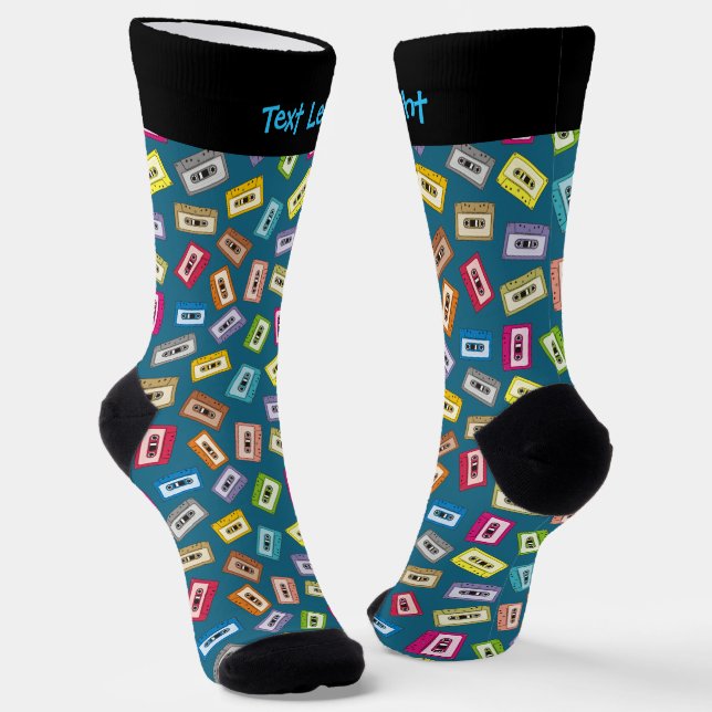 Audio Cassettes Pattern Socks (Angled)