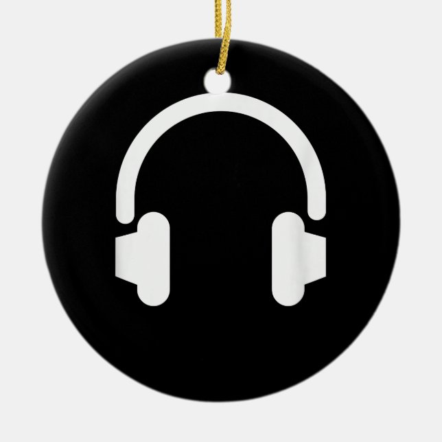 Audio Engineer Audiophile Dj Music Lover Headphone Ceramic Tree Decoration (Front)