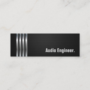 Audio Engineer - Black Silver Stripes Mini Business Card