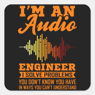 Audio Engineer Funny Engineering Graduation Degree Square Sticker