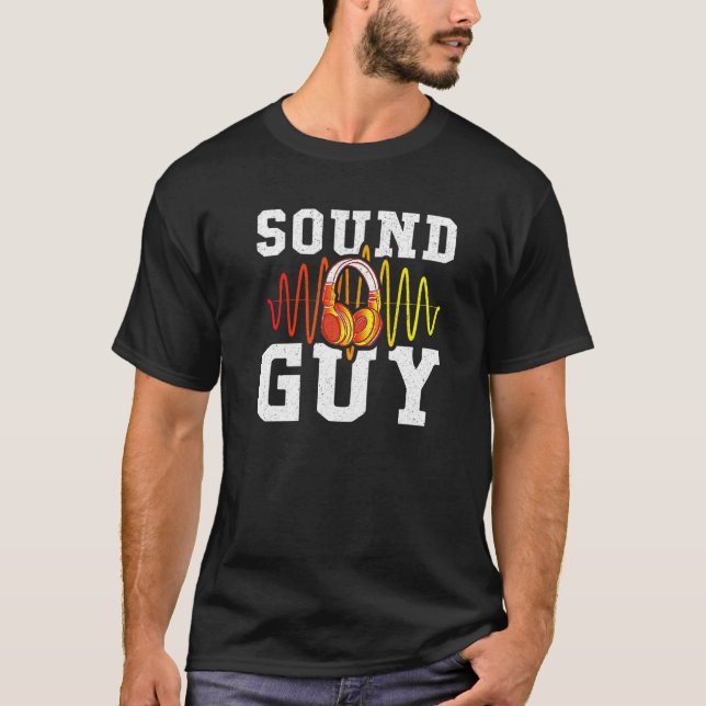 Audio Engineer Headphones Sound Guy Sound Engineer T-Shirt (Front)