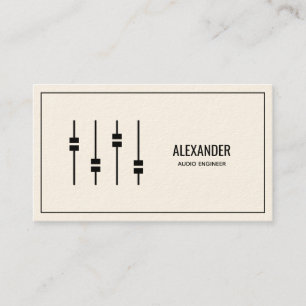 Audio Engineer Ivory Business Card