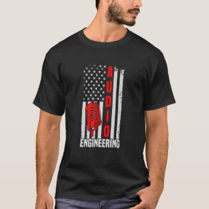 Audio Engineer  Recording Studio Vintage Usa Flag T-Shirt
